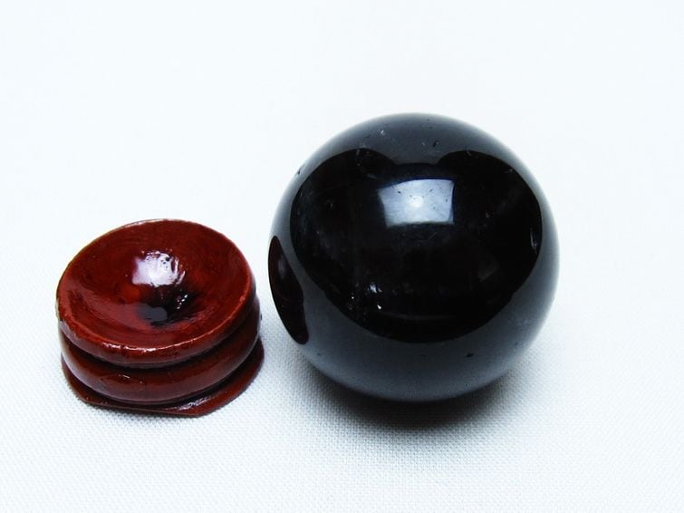 黒水晶 丸玉 34mm モリオン スフィア 置物 一点物 141-8239 | 天然石