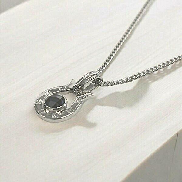 PT900】ブラックダイヤ0.5ct×0.07ct ペンダントトップ プラチナ