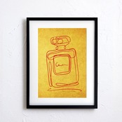 EAU DE PARFUM N°23｜香りを一筆で描く上質ミニマル香水アートポスター｜ホテルライク空間に映える静かな一枚｜A2ポスター