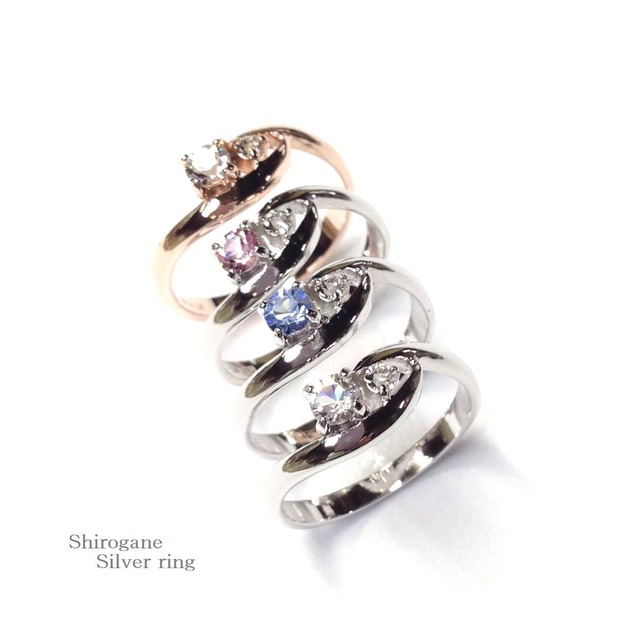 SILVER925ピンキーリング【高品質クリスタル使用】/SR-4167