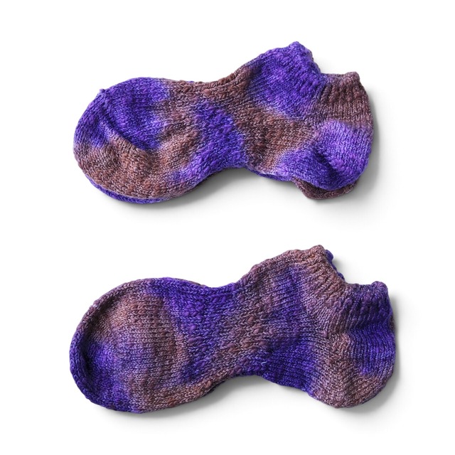 TIE DYE HEMP COTTON ANKLE SOCKS / タイダイ ヘンプコットン アンクルソックス 23-25cm/25-27cm 《Purple》