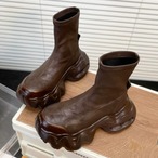 Genuine Leather Platform Slim-Fit Boots (ME499)