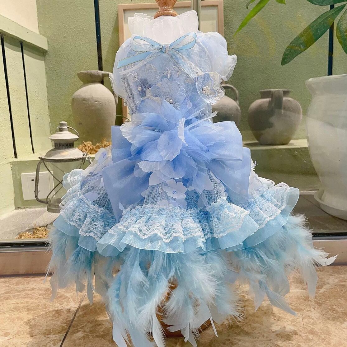 フレアーライトブルードレス 00129