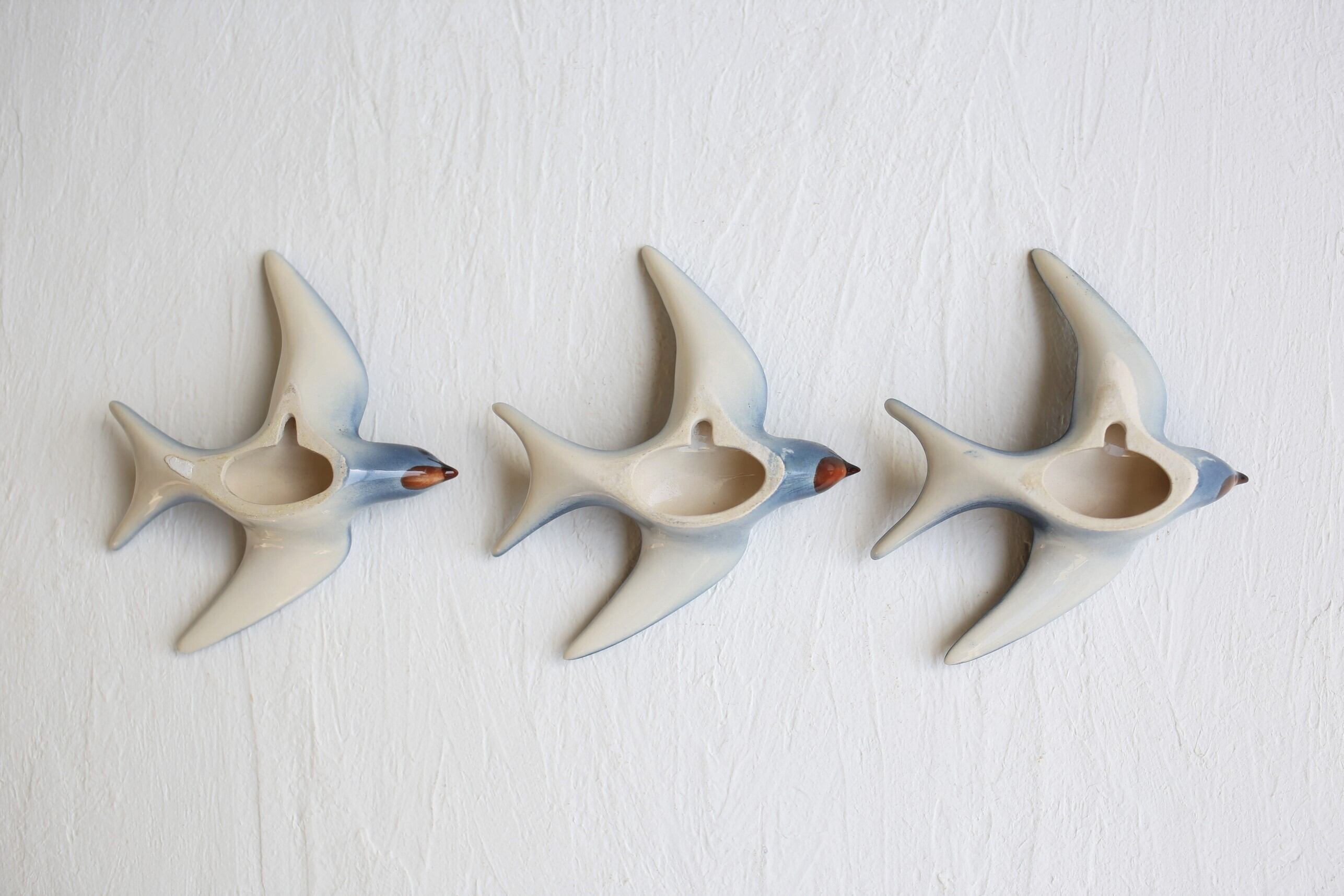 【美品】フランスヴィンテージ 陶器のツバメ ウォールデコセット2425,2586 美品】フランスヴィンテージ 陶器のツバメ ウォールデコセット