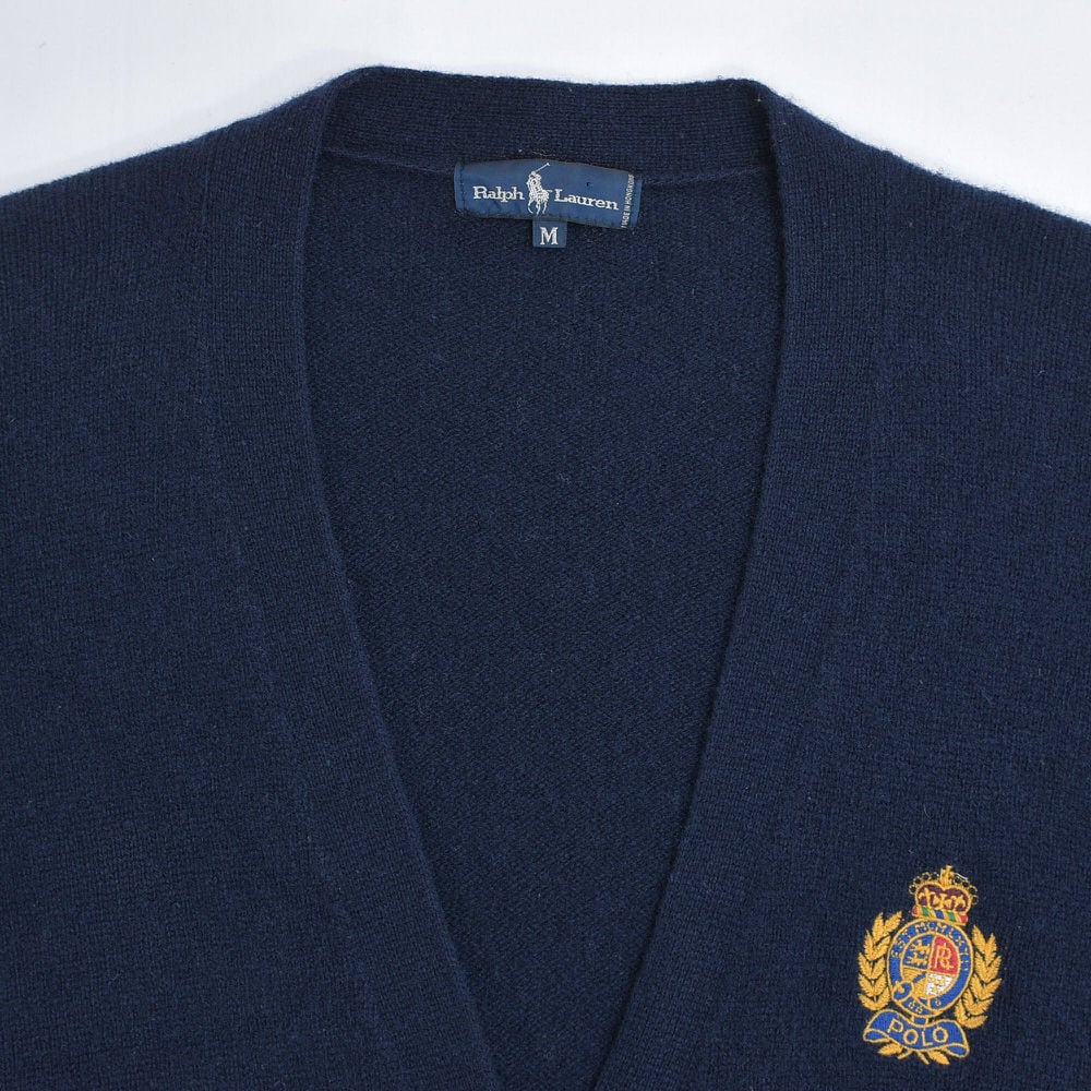 90s～ Ralph Lauren ラルフローレン エンブレム ロゴ刺繍 ウールニット
