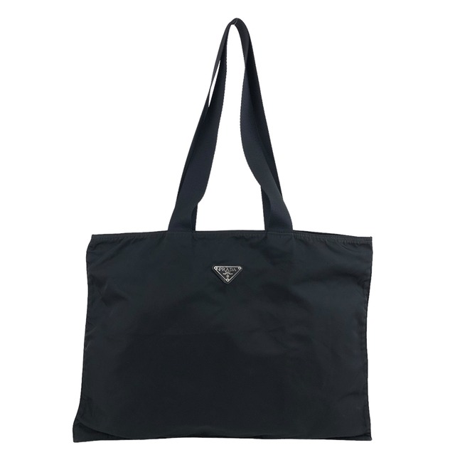 PRADA プラダ トートバッグ ブラック トライアングルロゴ ナイロン vintage ヴィンテージ オールド vny8kv