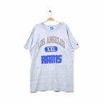 90S チャンピオン USA製 NFL ロサンゼルス ラムズ ヴィンテージ Tシャツ メンズXL 3段プリント カプセル 古着 @BB0549