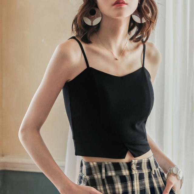 パッド付きバックジッパーキャミソール　21605