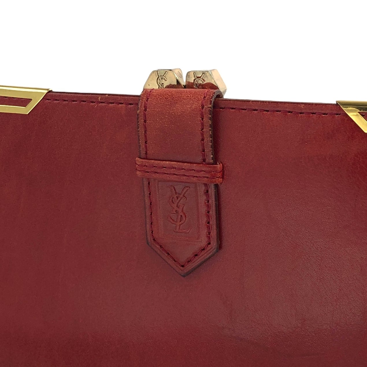 Yves Saint Laurent イヴ・サンローラン 財布 レッド YSL型押し Yves Saint Laurent イヴ・サンローラン 財布 レッド YSL型押し