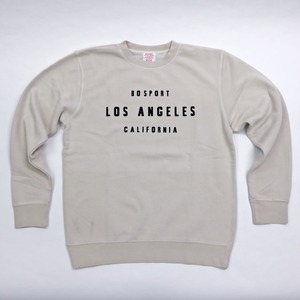 BS24SP-9026 Midweight Pigment Dyed Crew Sweatshirt  “BOSPORT LOS ANGELES CALIFORNIA” (Ivory)