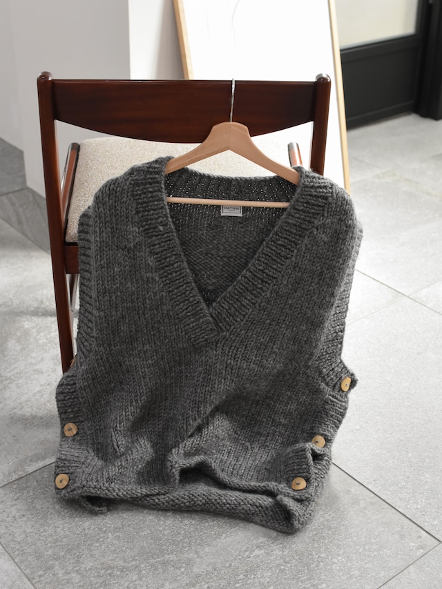 handmade knit vest（gray）