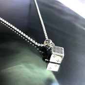 DICE : CROSS BALL CHAIN NECKLACE / クロスダイスボールチェーンネックレス