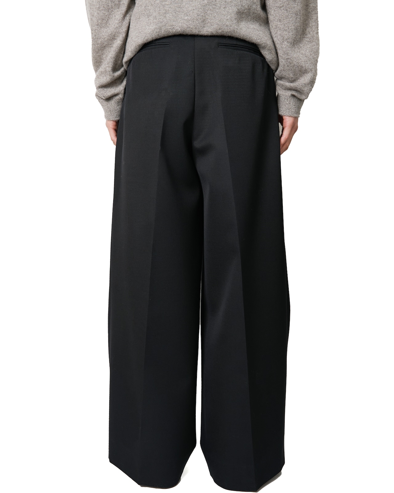 ssstein "WOOL KERSEY EXTRA WIDE TROUSERS〔BLACK〕"