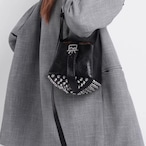 Studded Biker Style Bucket Tote, Original Design Versatile Crossbody Bag (ME305)