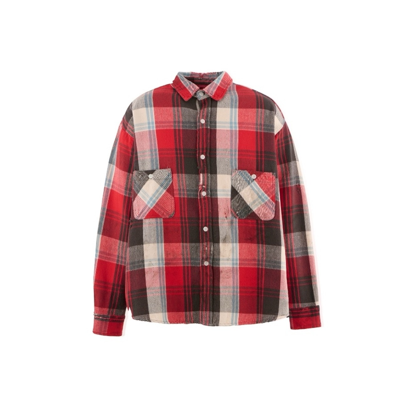 【SAINT Mxxxxxx】SM-HR1-0000-043/FLANNEL SHIRT/CHECK/RED+GRAY - 1