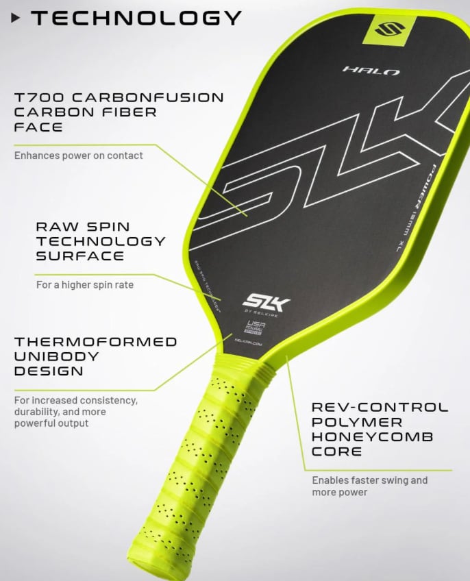 SLK New HALO Power - XL Green ピックルボールパドル | SANNO SLK New HALO Power - XL Green ピックルボールパドル | SANNO