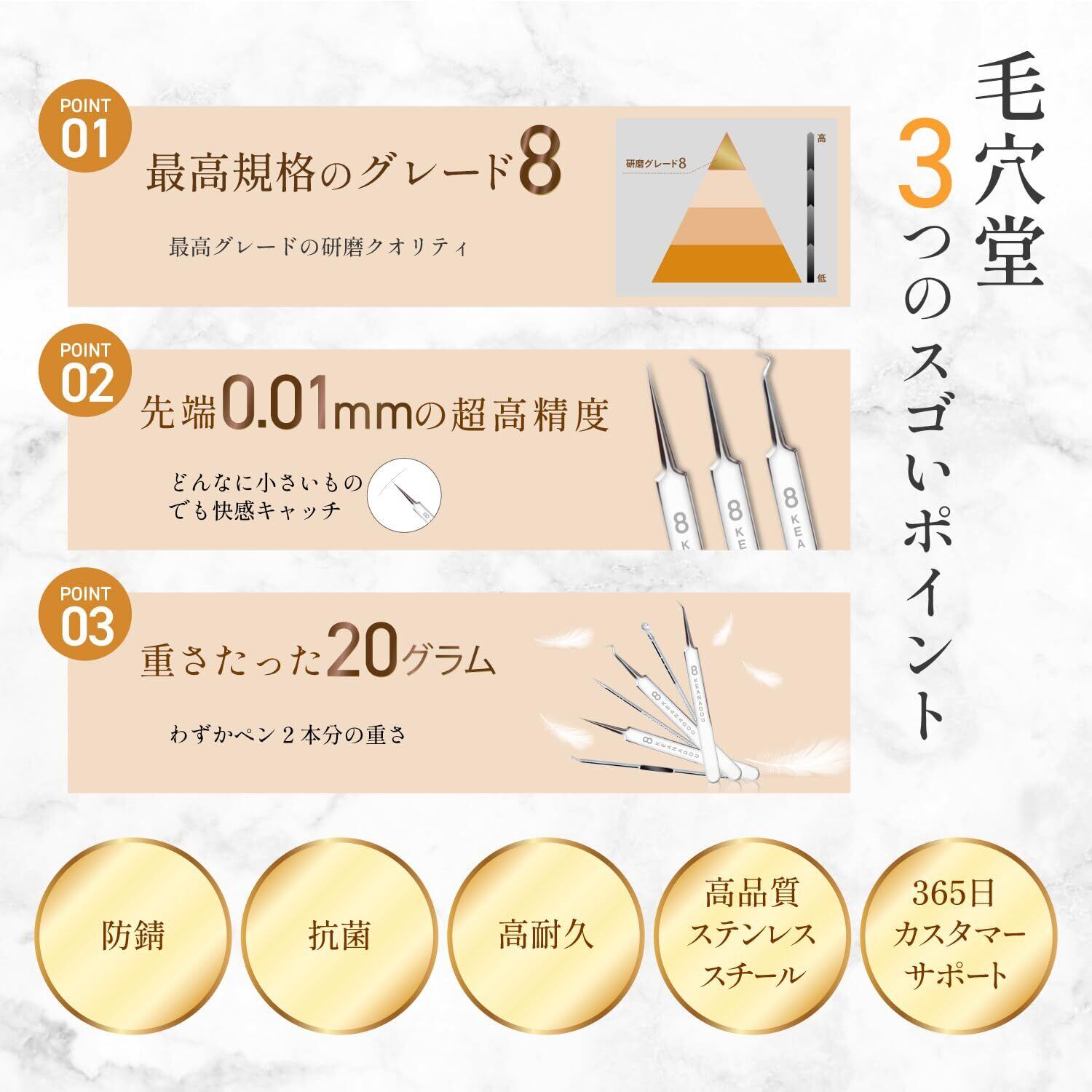 角栓取り ピンセット 角栓 毛抜き 【美肌スペシャリスト監修】 毛穴堂