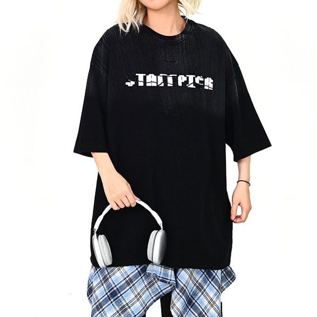 フェードタッチレタリングオーバーTシャツ 2col   R01690