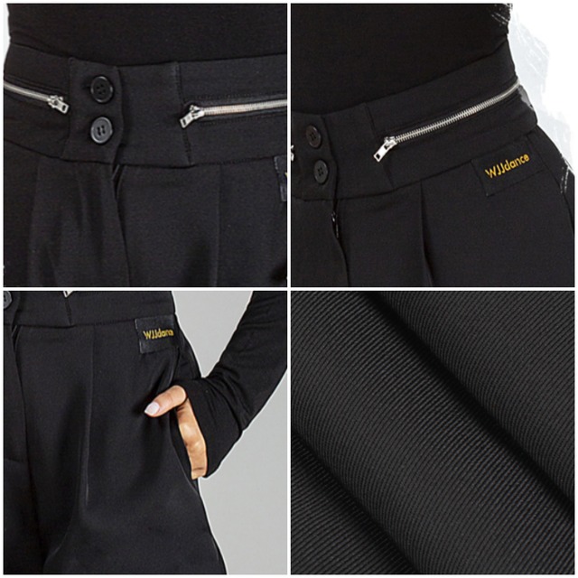 ジッパーデザイン センタープレス ダンスパンツ 1col　D00220