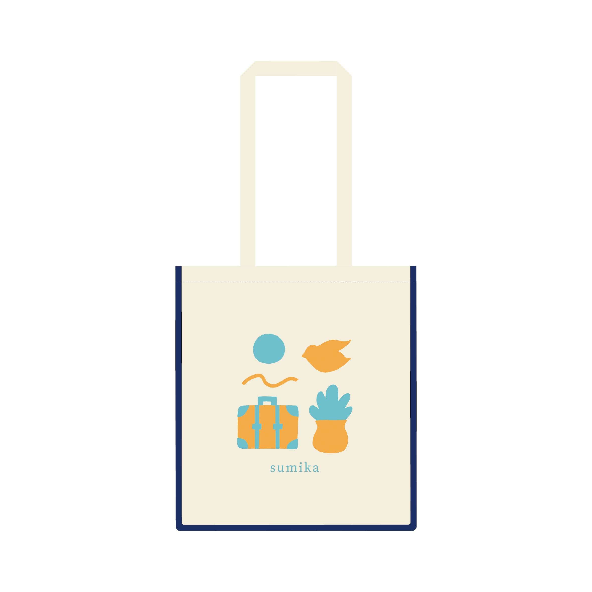 sumika / 刺繍パイピングトートバッグ