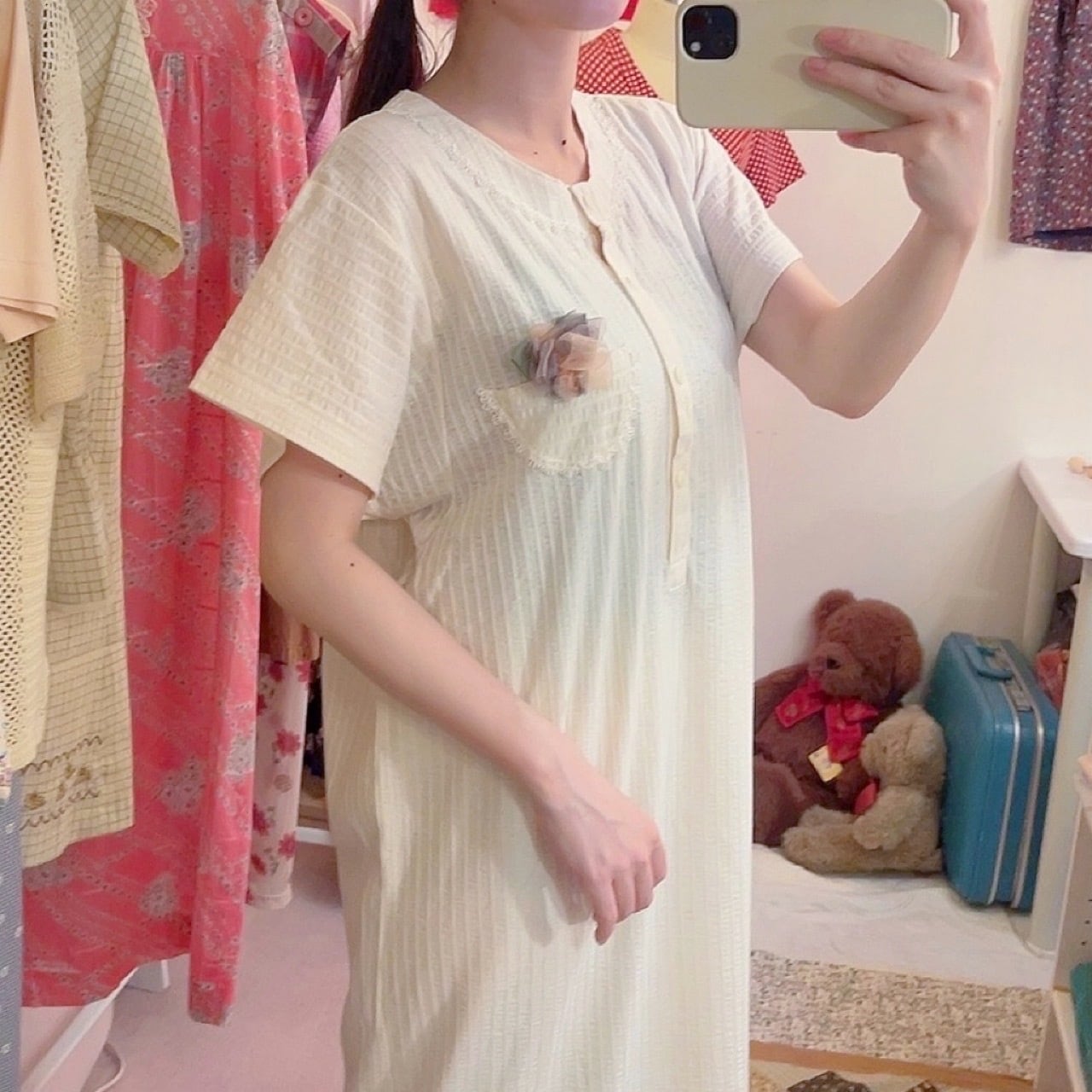 flower pocket neglige one-piece