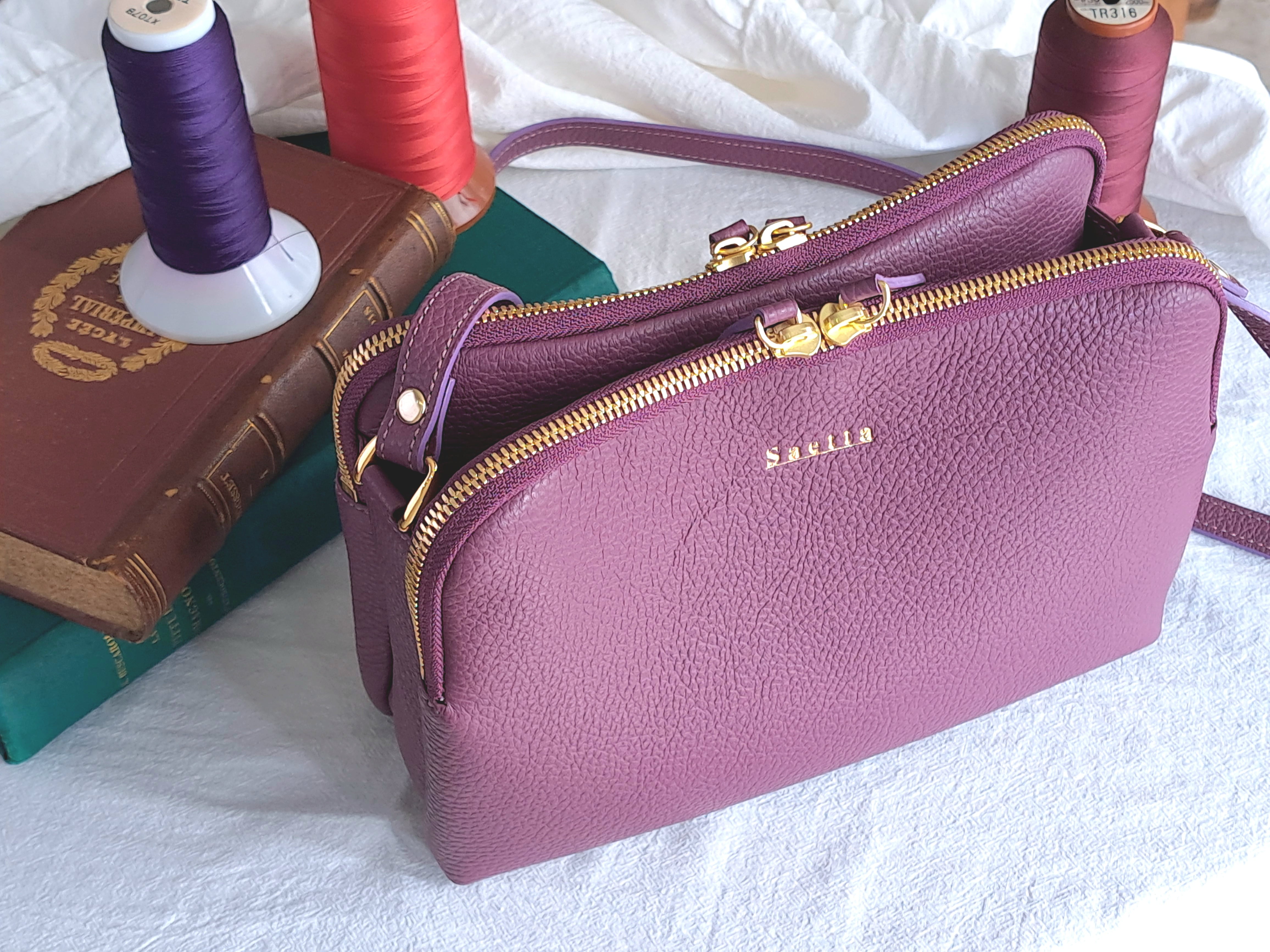 ダブルファスナーショルダーバッグ / パープル / 紫 / 日常的 / 使い