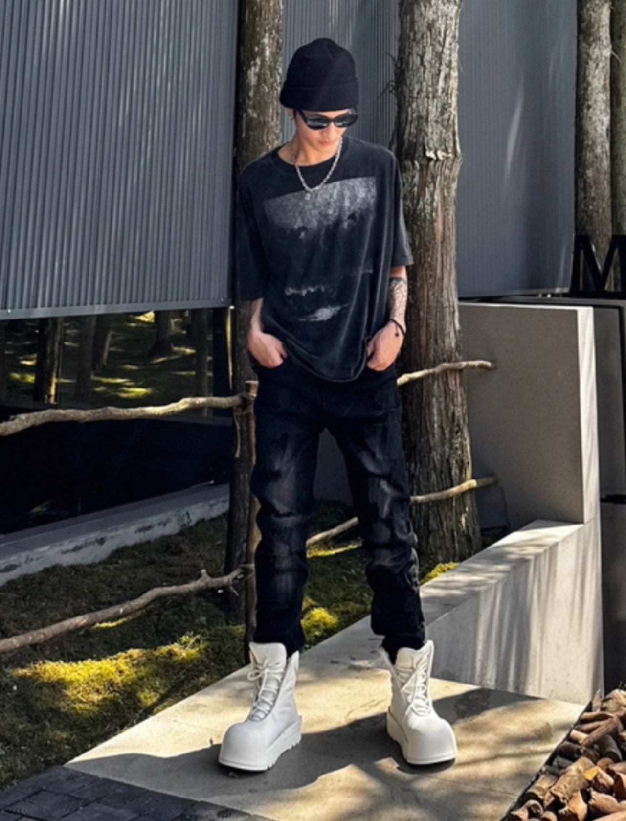 cow leather embroidery volume boots all white - 10