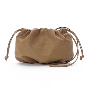 Leather KINCHAKU/BEIGE