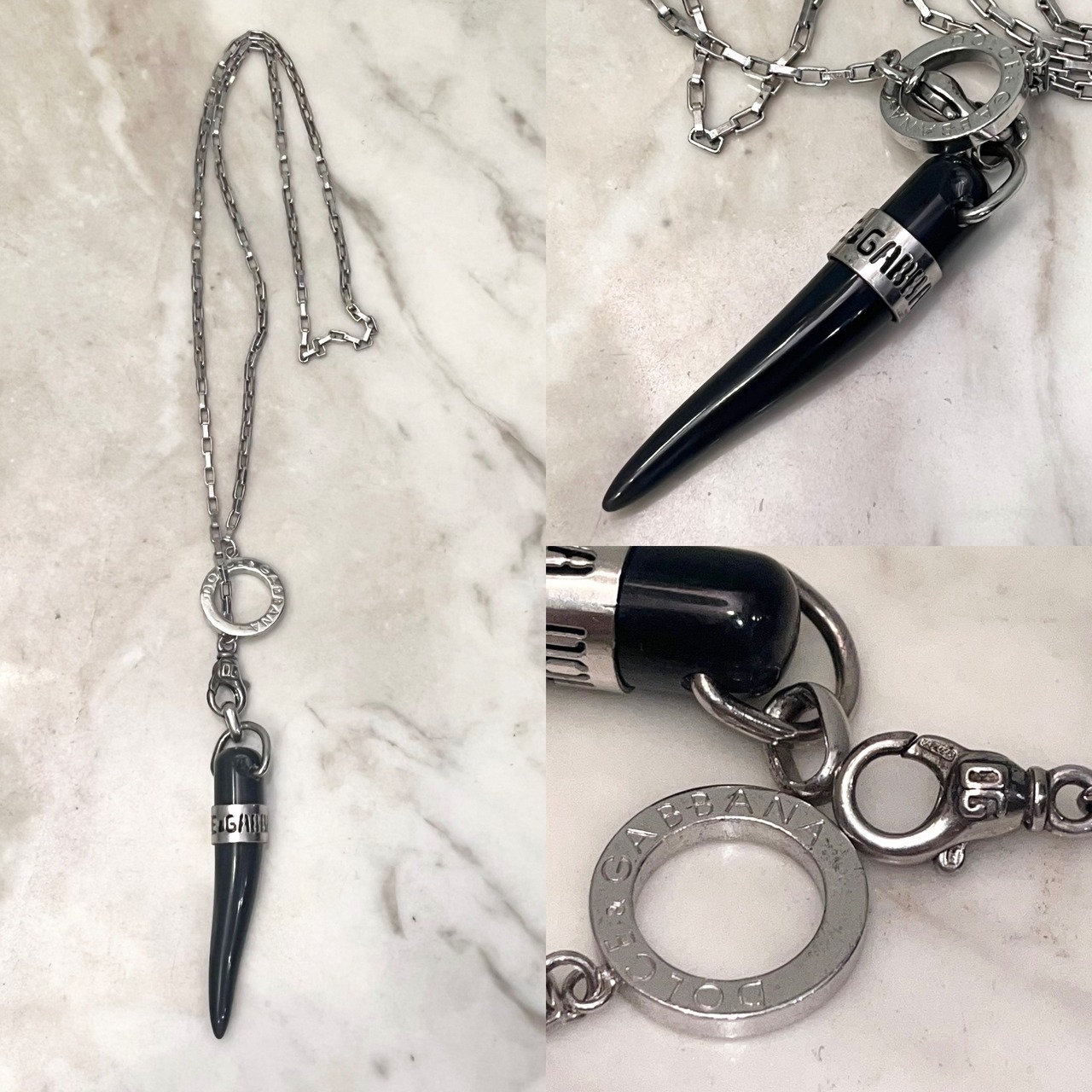 DOLCE&GABBANA silver necklace "corno"