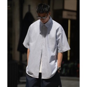 Stripe back logo oversized shirt 1471