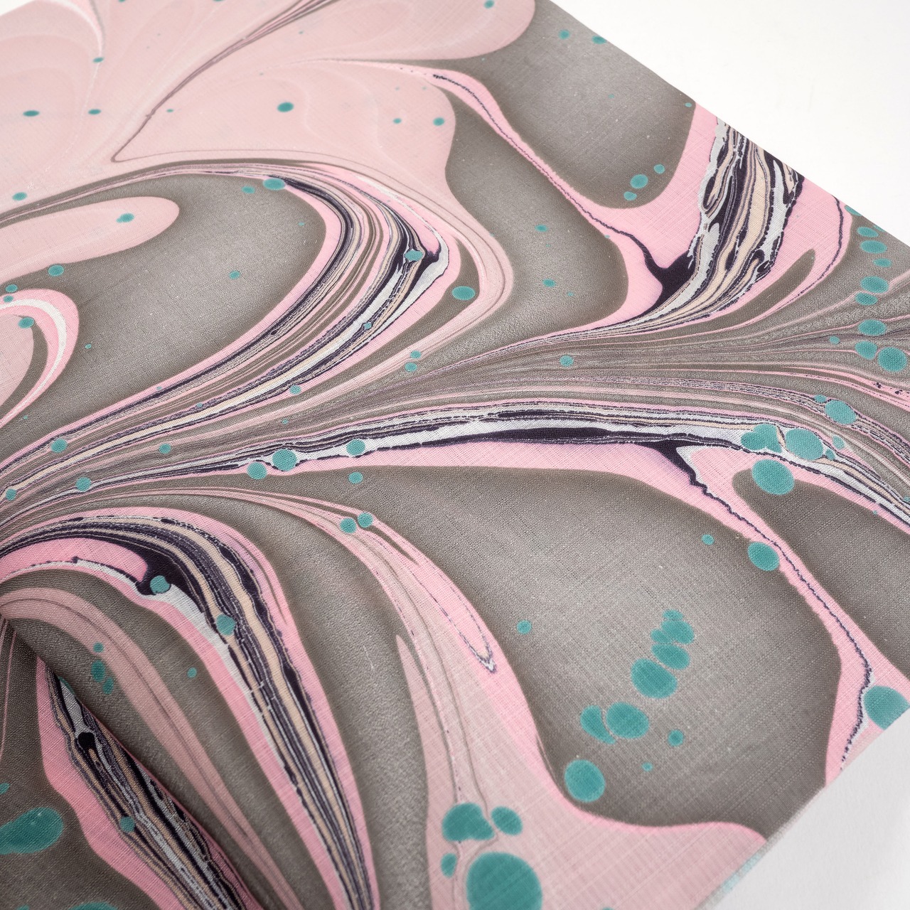 リバーシブル半巾帯 ［smokypink］蝶×ドット