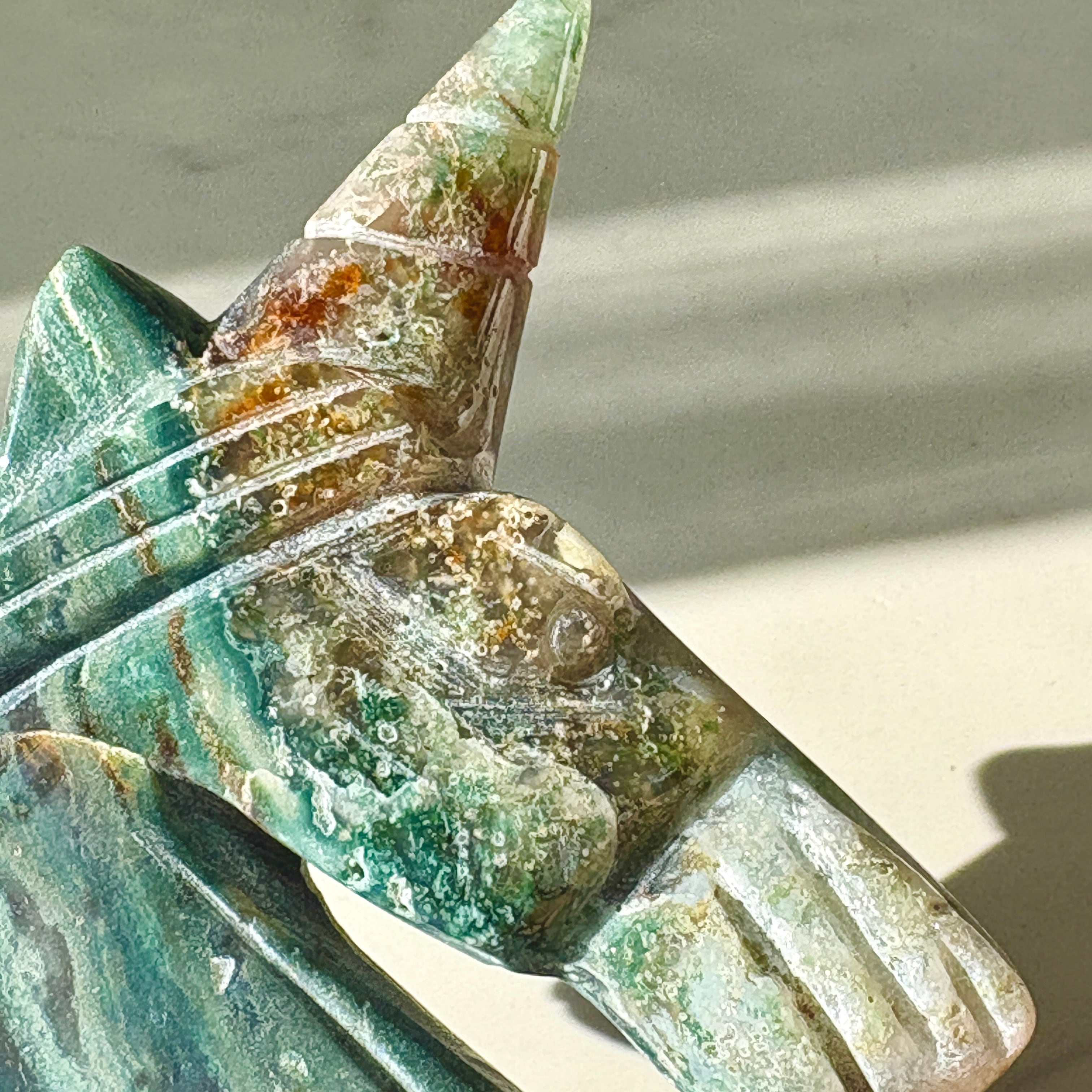 オーシャンジャスパー　鑑賞石　石　置物　オブジェ　インテリア オーシャンジャスパー ユニコーン カービング｜Ocean Jasper｜天然石