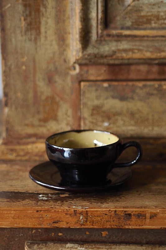 深みの黒 カップ&ソーサーセット-antique cup & saucer set