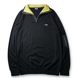 "EA7 EMPORIO ARMANI" tech design half zip knit "made in Turkey"