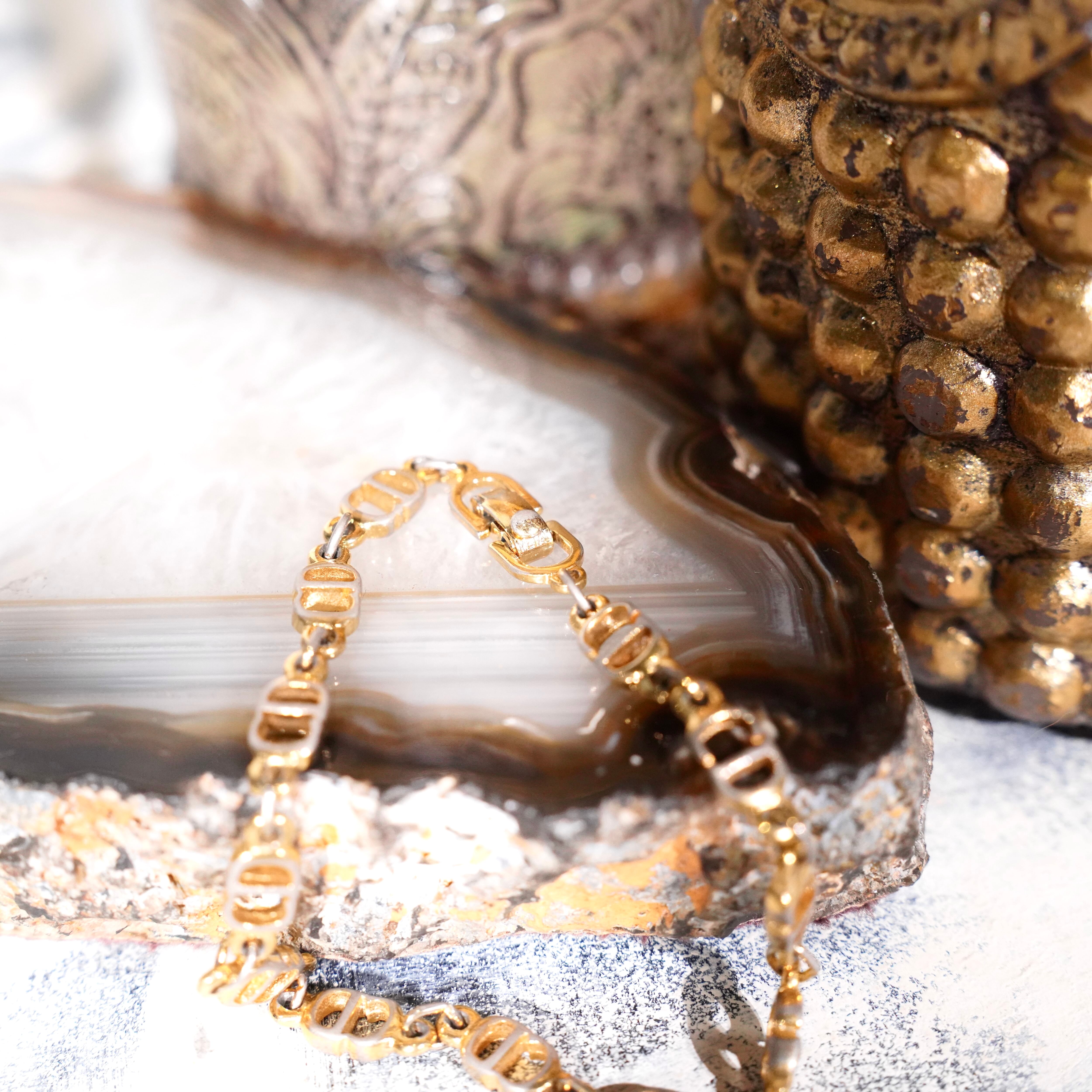 Christian Dior CD LOGO CHAIN DESIGN GOLD BRACELET/クリスチャン