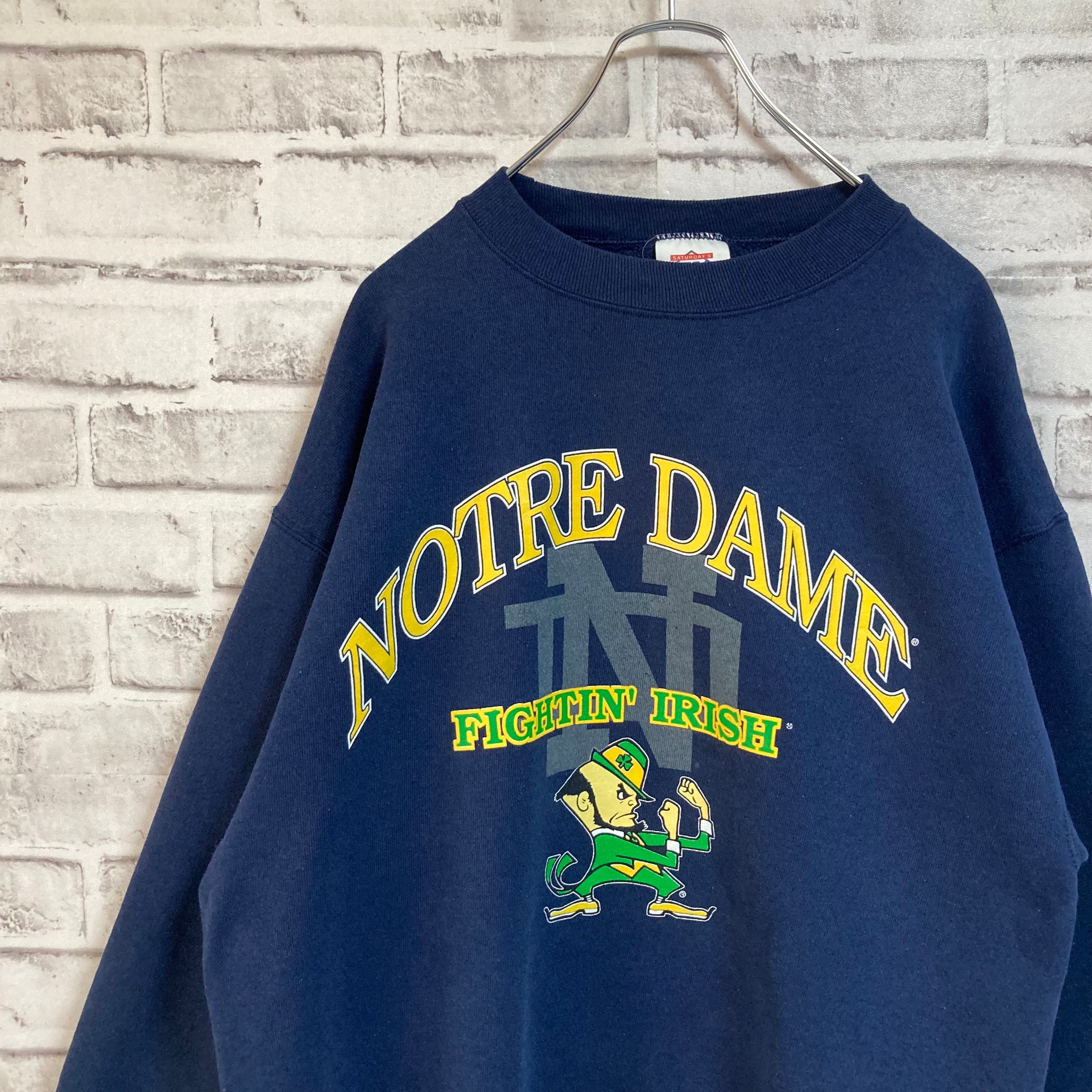 【SATURDAY’S HERO】L/S Sweat L Made in USA 90s “NOTRE DAME” スウェット トレーナー USA製  ノートルダム大学 カレッジロゴ vintage ヴィンテージ アメリカ USA 古着