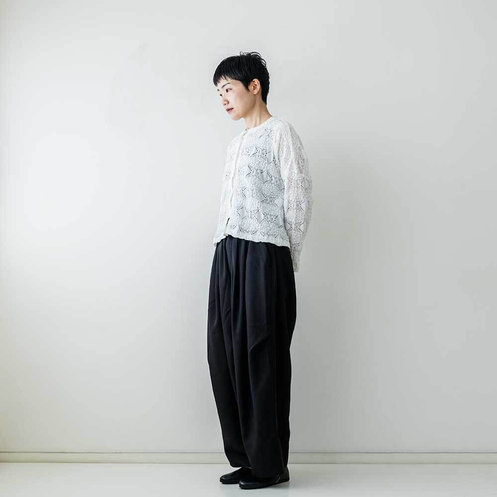 mizuiro ind シアーパターンニットショートカーディガン