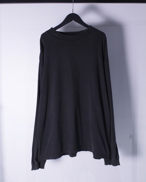 【Caka BLACK】"adidas" Fade Black Logo Embroidery Design Mock Neck L/S Tee