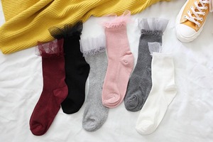 【ママ用】インポート♪チュール付きソックス♡靴下 大きいサイズ カジュアル モード お洒落