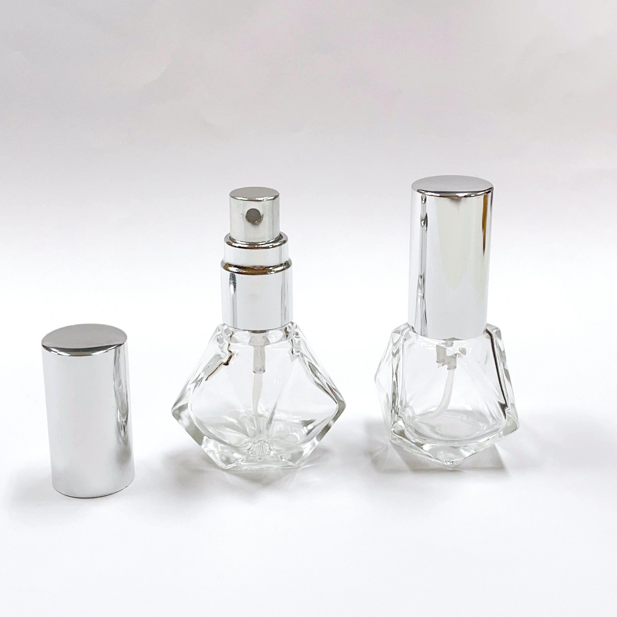 ダイヤカット スプレーボトル】5ml シルバーキャップ クリア 詰替 容器