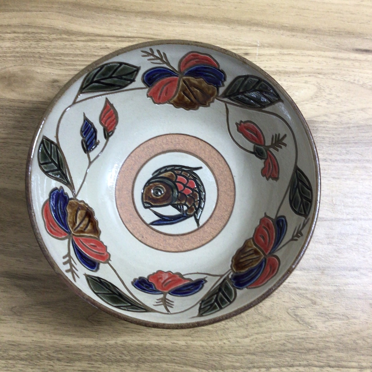 6寸マカイ重ね焼き　ハイビスカス／魚
