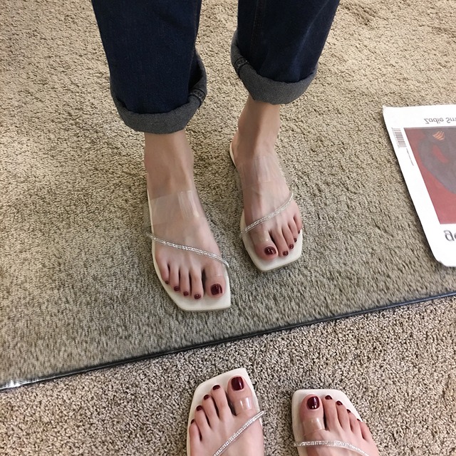 ミュールサマーレッドラインストーンカジュアルスタイル 靴 シューズ 夏物 フェイクシューズ45239922801