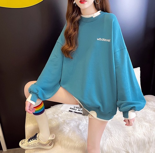 【秋冬新作】ファッショントップス?ホワイト/ブルー2色展開◆settc-124237