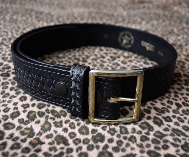 GOOD! BOSTON LEATHER BASKET WEAVE GARRISON BELT 34
