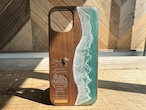 Escape Ordinary/wood×resin lily green wave case(walnut)