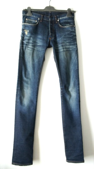 美品◆DIOR HOMME ディオールオム UNDER MY TRACK アンダーマイトラック ストレッチ混 ダメージ加工 デニム パンツ 28 紺◆ JAKEに並ぶ名作