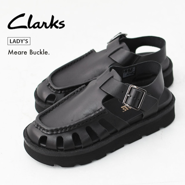 Clarks [クラークス正規販売店] Meare Buckle. [26181022] メアバックル・サンダル・ブラックレザー・レディースサンダル・ソフトフットベッド・バックルデザイン・カジュアル・LADY'S [2026SS]