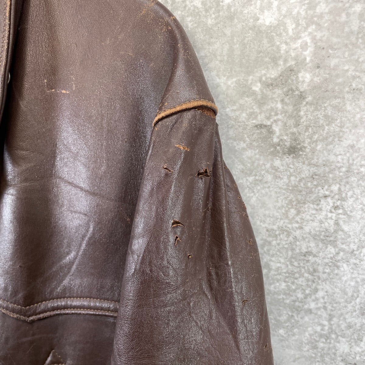 50〜60年代 フランス レザー マッキノーコート メンズXL相当 古着 50s