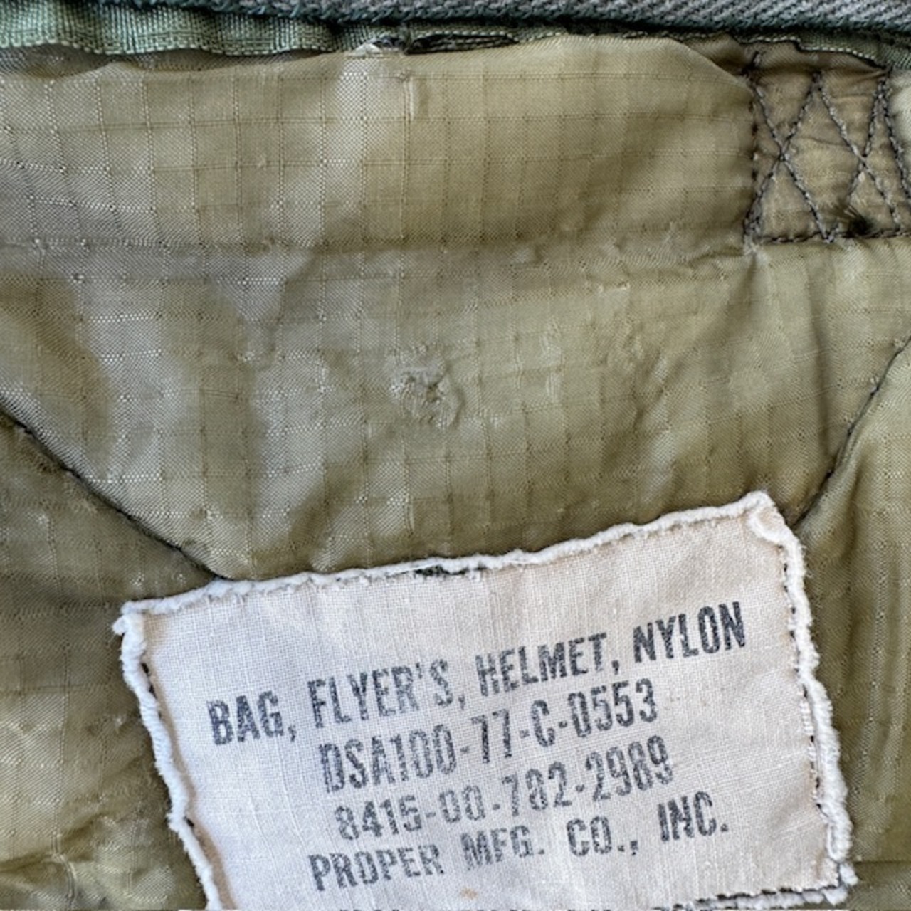 US ARMY ヘルメットバッグ 真鍮ジッパー 77年製 画像12