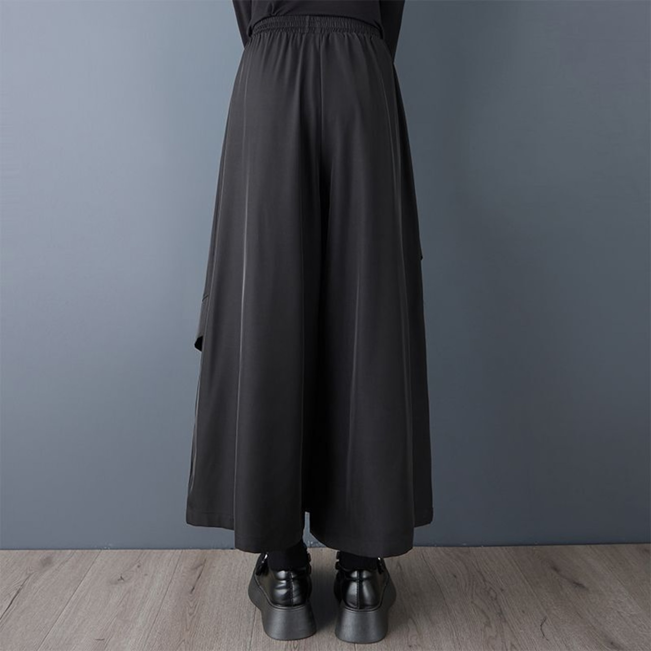 ジップデザイン ワイド キュロットパンツ 00296